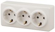 ЭРА Розетка 3х2P+E Schuko, 16A-250В, IP20, ОУ, Эра Эксперт, Крем 1/6