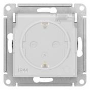 Атлас Aqua Розетка с/з  со шторками с кр., 16А, Белый IP44, мех-зм 1/15