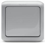 Кьютео Выкл.1кл. IP44 серый (10шт)