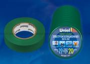 Изолента ПВХ 0,135*19мм Зеленая 20м Uniell(1/10)
