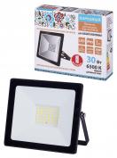 Прожектор LED СДО-04-030Н-Ф (с фотореле) 30 Вт, 6500 К, IP65, черный, Народный 1/24