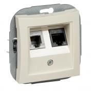 Дуэт Розетка комп+тел  RJ-11+RJ-45  крем ЗАКАЗНАЯ