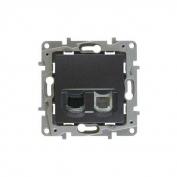 Этика Розетка RJ11+RG45 кат.5 UTP (антрацит)