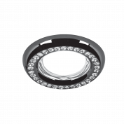 Св-к Strass CA038 Круг. Кристал/Черный, Gu5.3 (1/30шт)