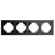 КАТРИН Рамка 4м стекло, STEKKER, GFR00-7004-05М, черный матовый