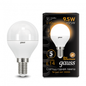 Лампа Gauss LED Globe E27 9.5W 3000K 1/10/50